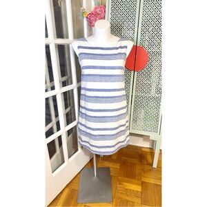 beachlunchlounge Alina Striped Linen Blend Shift Dress